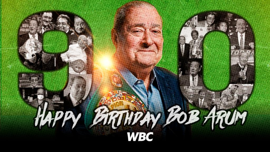 CMB felicita a Bob Arum por sus nueve décadas.