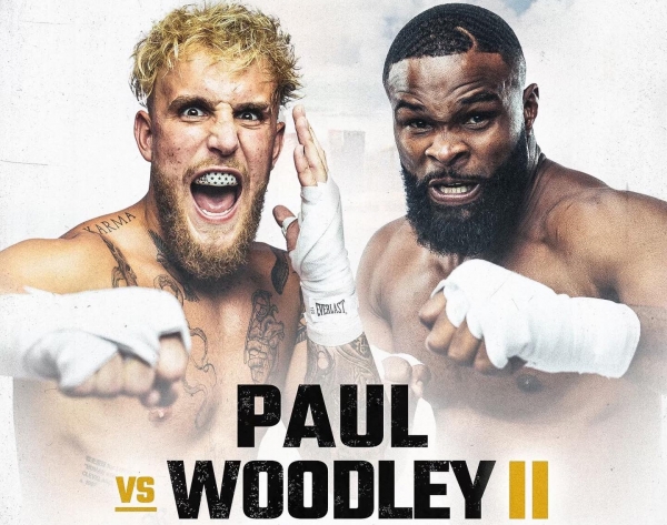 El youtuber e invicto boxeador profesional Jake “The Problem Child” Paul y el ex campeón mundial de MMA, Tyron "The Chosen One" Woodley, se enfrentarán esta tareo, en una tan esperada revancha, que se llevará a cabo en la Arena Amalie de Tampa, Florida, donde Amanda Serrano enfrentará a la española Miriam Gutiérrez con transmisión de Showtime PPV.