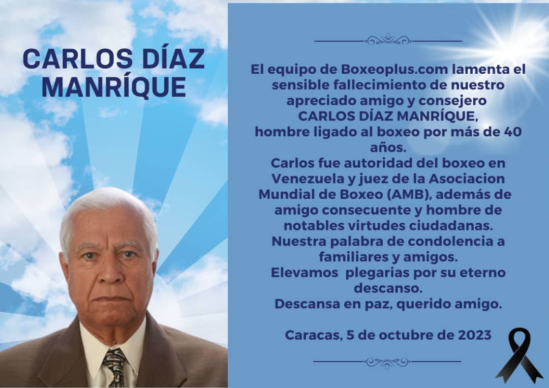 Escribir acerca de una amigo que nos deja no es cosa sencilla y mas cuando estamos hablando de mas de 30 años de afecto pleno rodeado de innumerables experiencias en estos avatares del mundo del boxeo, que hoy pierde a un verdadero baluarte.