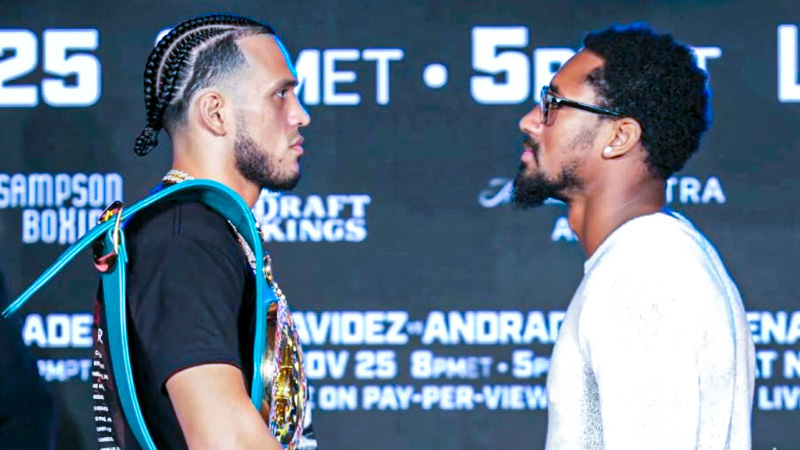 Benavidez y Andrade presentan su pelea titular