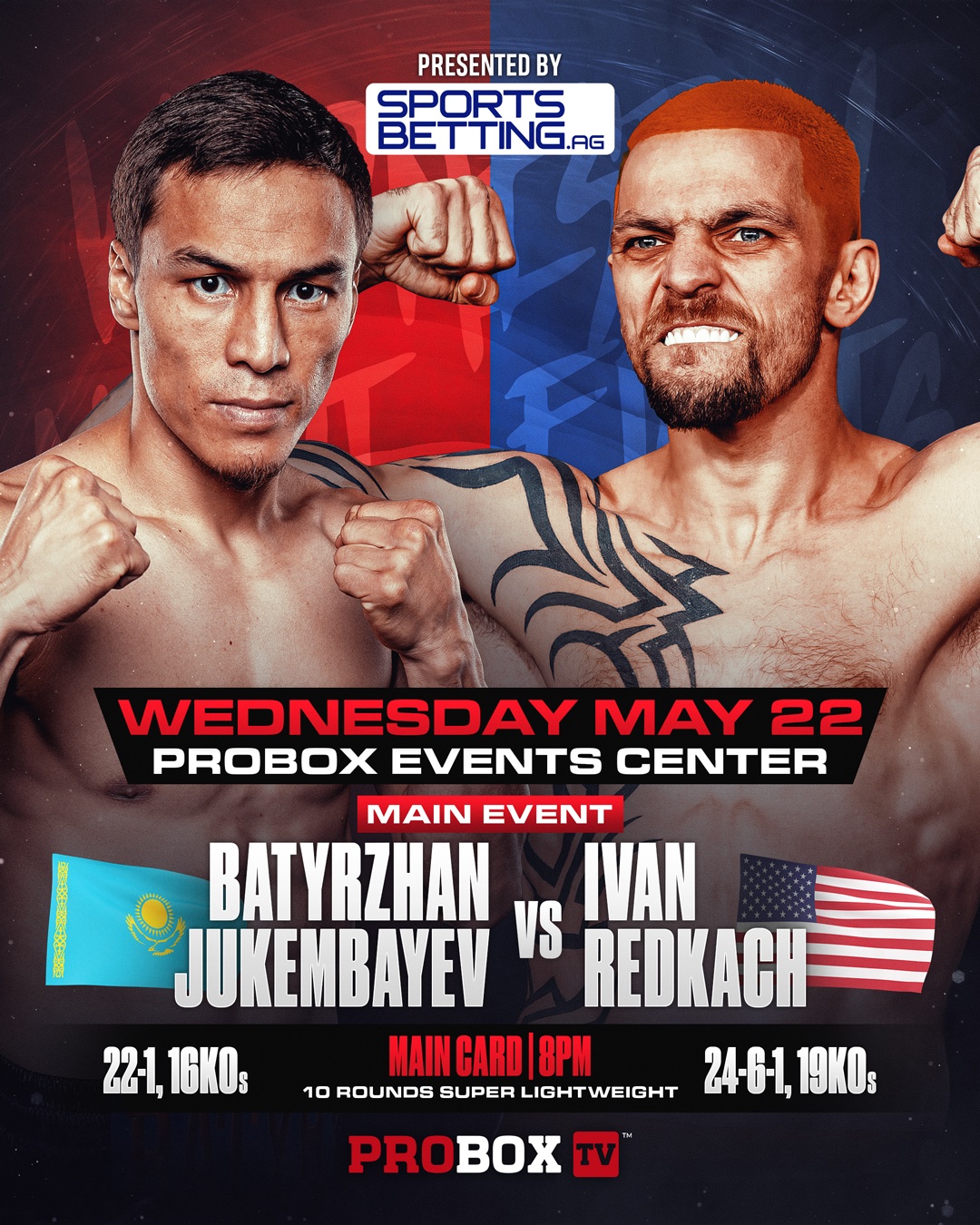 Jukembayev-Redkach en "Wednesday Night Fights" por ProBox TV