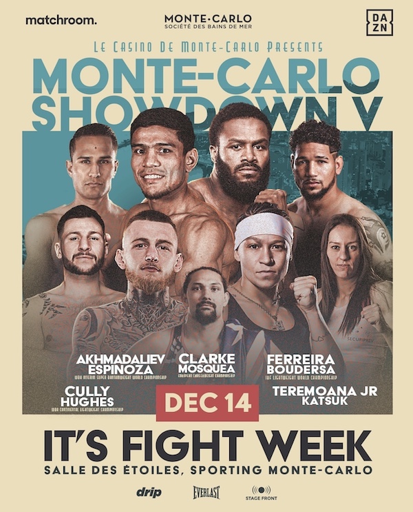 Akhmadaliev vs Espinoza por el interino WBA en Monte-Carlo.