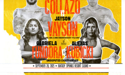 Collazo y Fundora defenderán el 20 de septiembre en Indio.