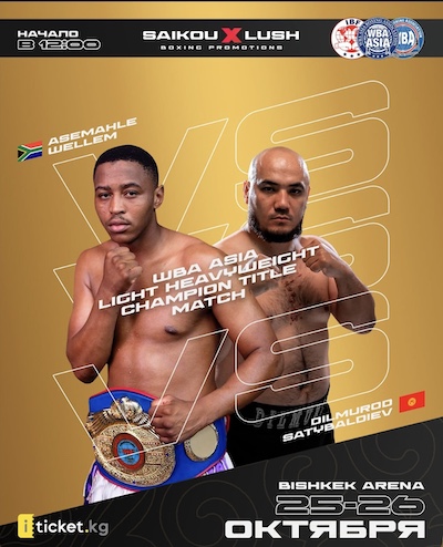 Satybaldiev y Wellem disputan faja WBA Asia semipesado