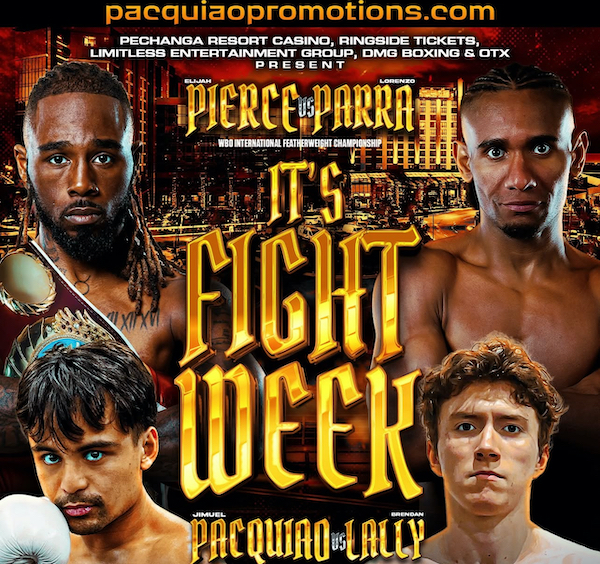  Elijah Pierce vs. Lorenzo Parra este sábado.
