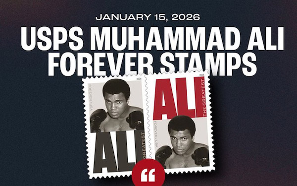 Rinden homenaje a Muhammad Ali con dos sellos postales